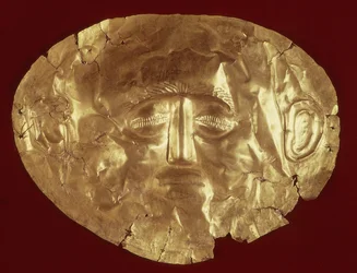 Totenmaske aus dem Königlichen Grab IV, Mykene, ca. 1580-1550 v. Chr.